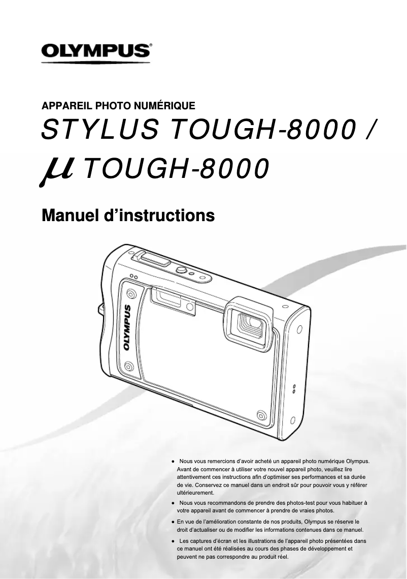 Page 1 of the manual User Manual Olympus µ TOUGH-8000