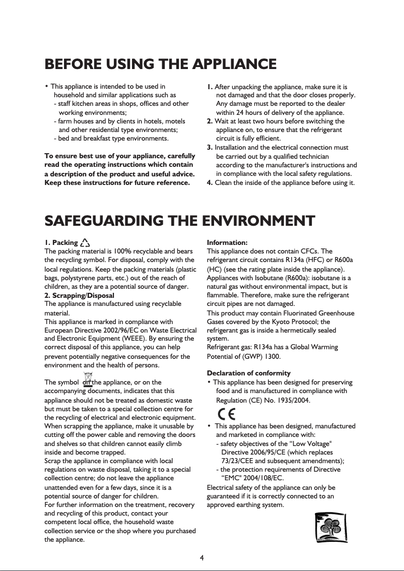 Page 1 of the manual User Manual Whirlpool WBE 34532 A++DFCX