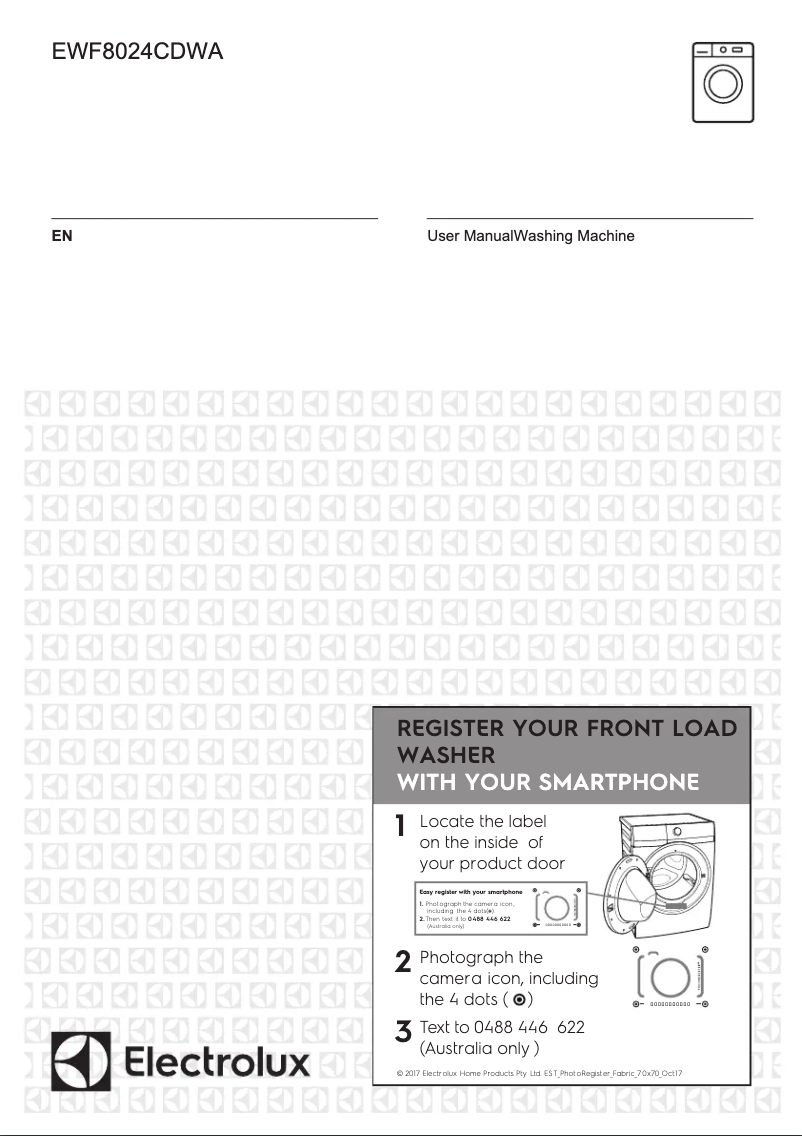 Page 1 of the manual Instruction Manual Electrolux EWF8024CDWA