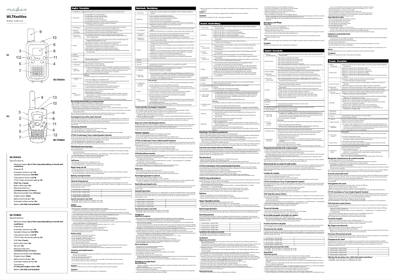 Page 1 of the manual User Manual Nedis WLTK0800BK