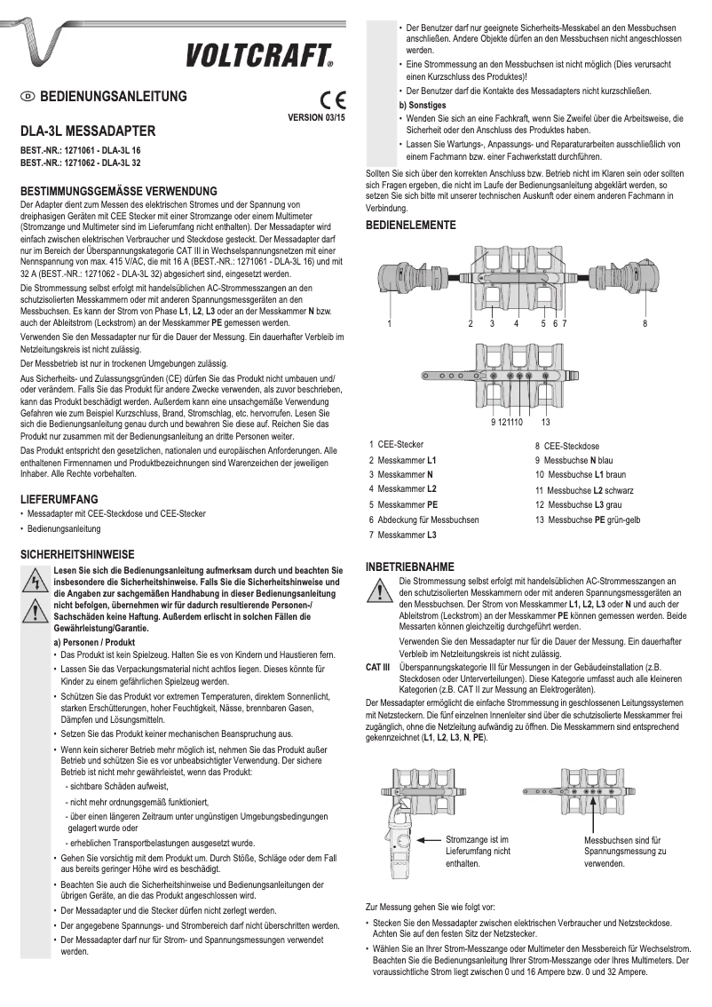 First page image of the manual for DLA-3L