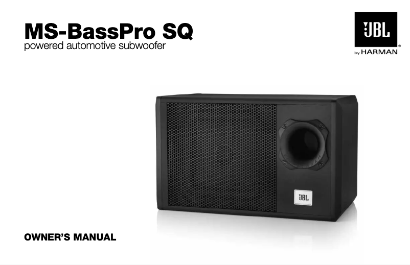 Page 1 of the manual User Manual JBL MS-BassPro SQ
