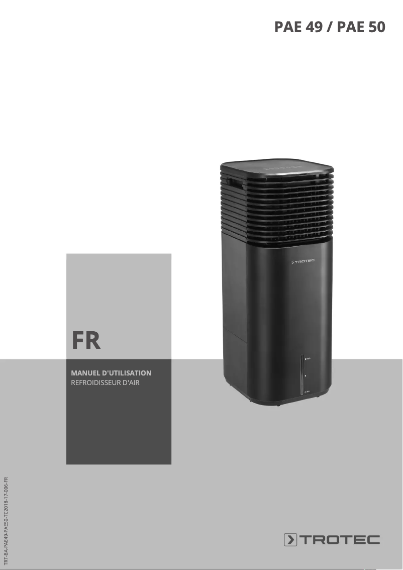 Page 1 of the manual User Manual Trotec PAE 49