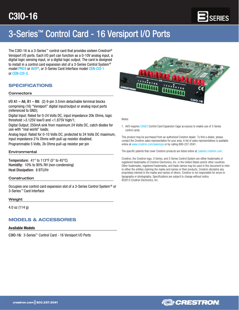 Image de la première page du manuel de l'appareil C3IO-16