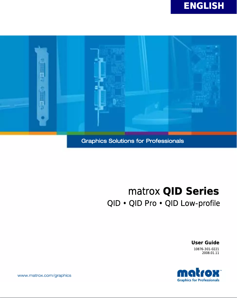 Page 1 of the manual User Manual Matrox QID Low-Profile PCI