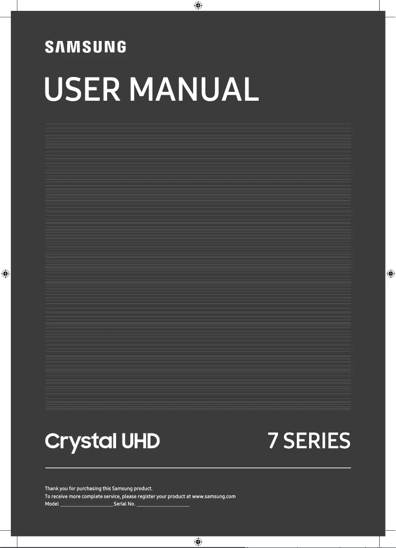 First page image of the manual for UE75TU7025