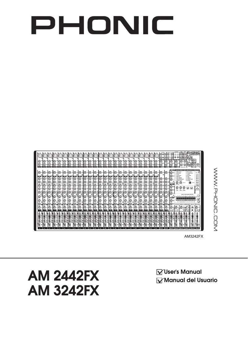 Page 1 of the manual User Manual Phonic AM2442FX