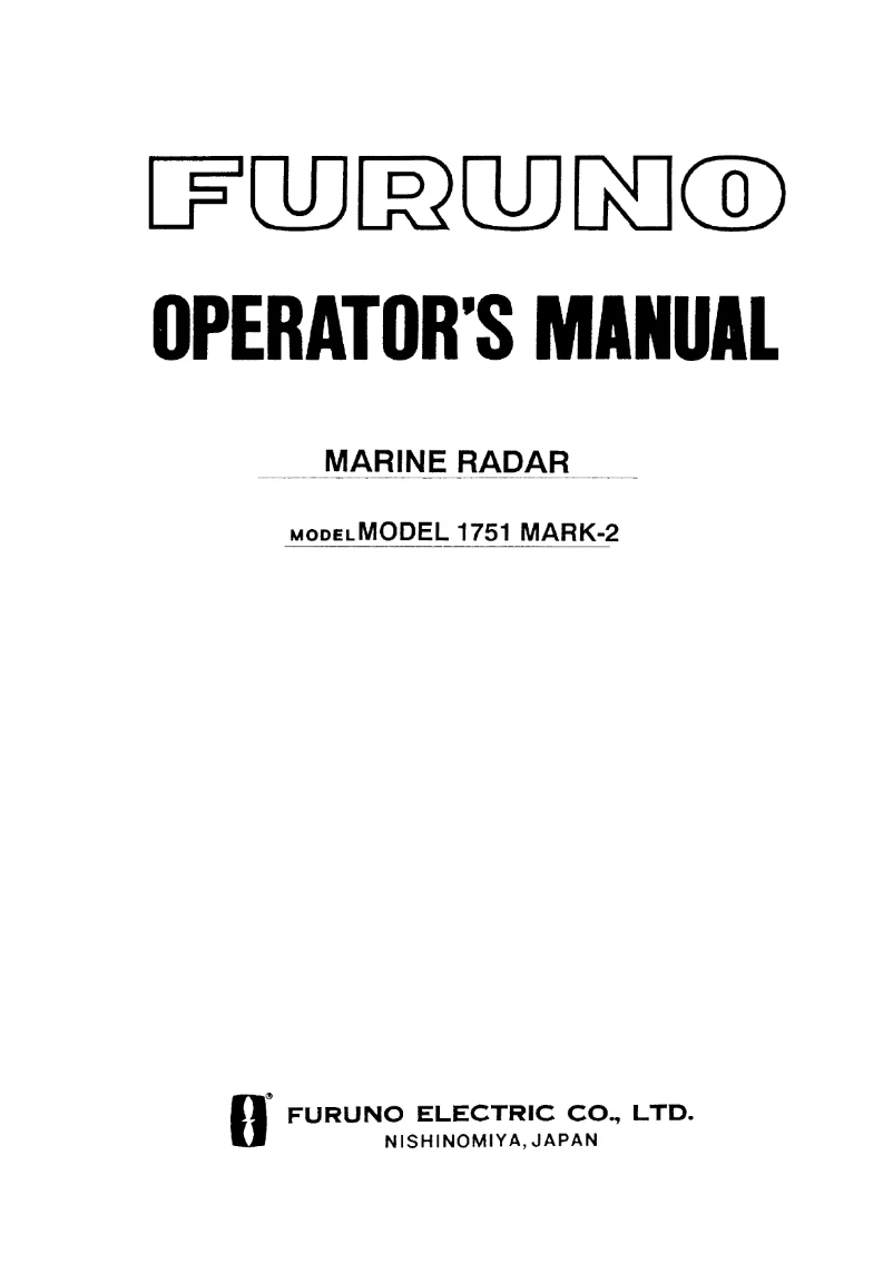 Page 1 of the manual User Manual Furuno 1751 Mark-2