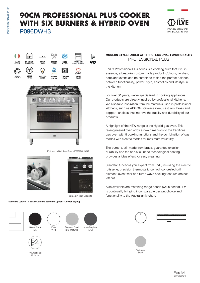 First page image of the manual for P096DWH3WH