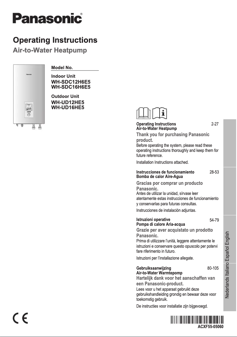 Page 1 of the manual User Manual Panasonic WH-SDC12H6E5