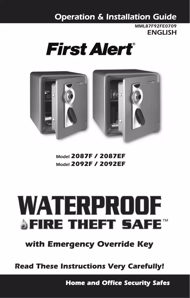 Page 1 of the manual Use and Maintenance Manual First Alert 2087F