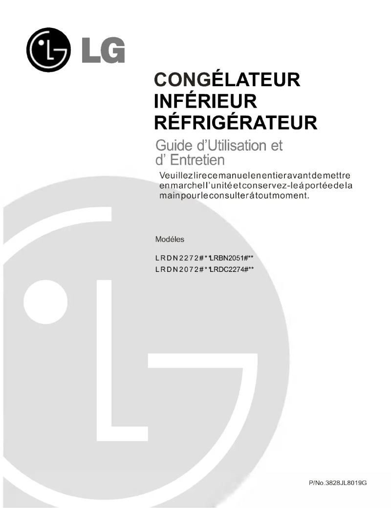 First page image of the manual for LRDN20720WW