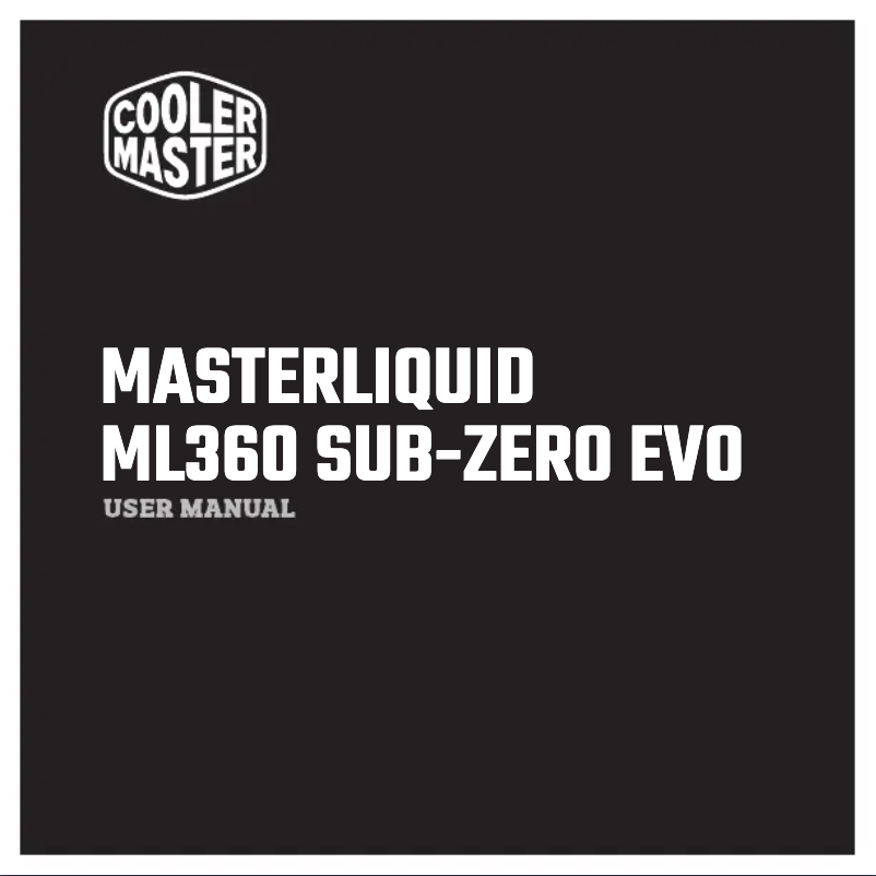 First page image of the manual for MasterLiquid ML360 Sub-Zero