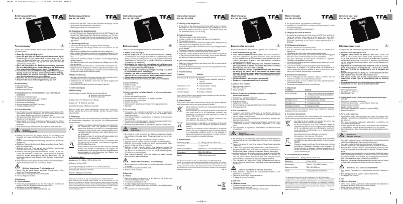 Page 1 of the manual User Manual TFA Charlston 50.1008.01