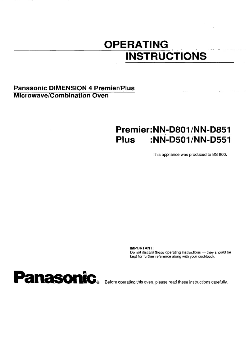 First page image of the manual for NN-D501