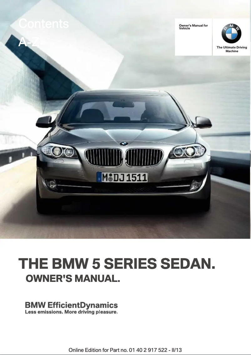 First page image of the manual for 528i Xdrive (2013)