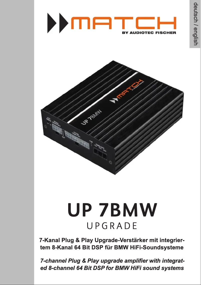 First page image of the manual for UP 7BMW