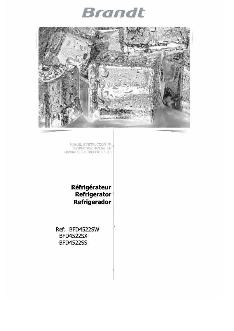 First page image of the manual for BFD4522SW