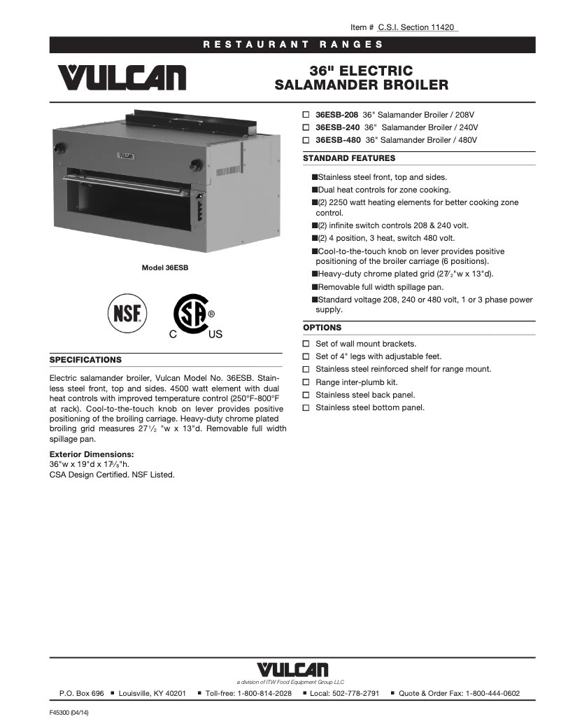 First page image of the manual for 36ESB