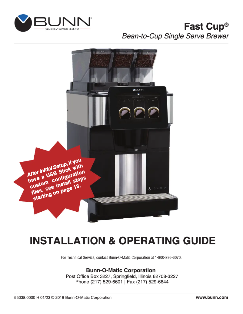 First page image of the manual for Fast Cup