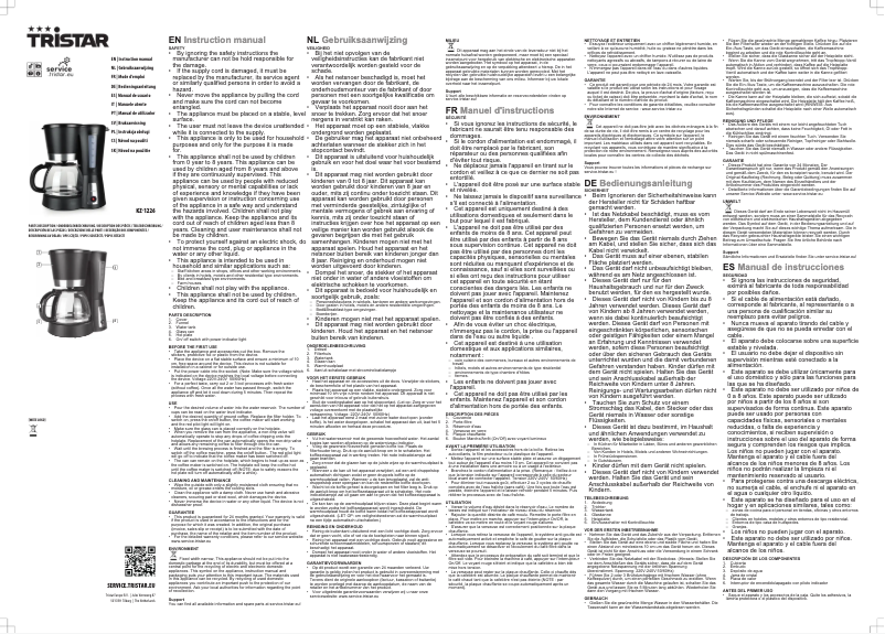 Page 1 of the manual User Manual TriStar KZ-1226