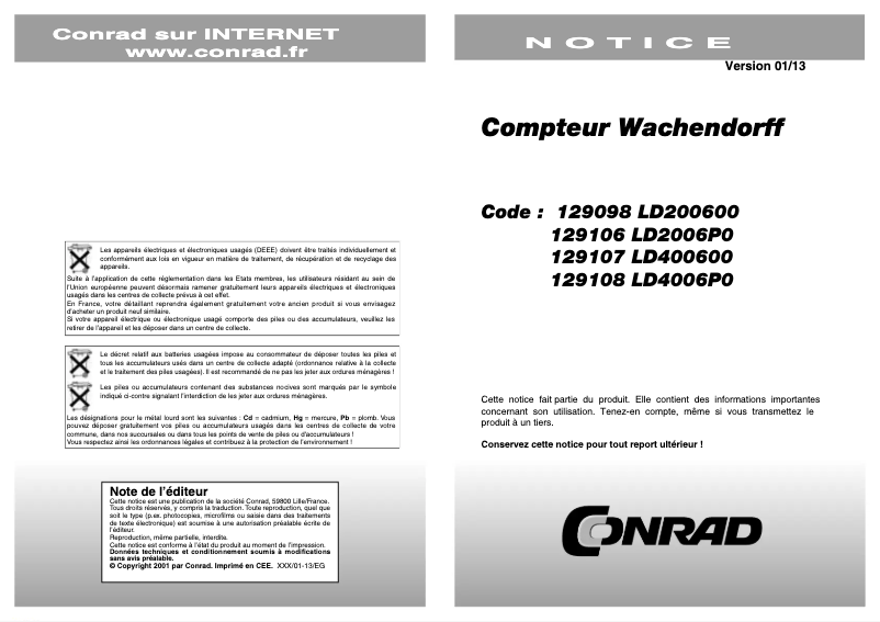 Page 1 of the manual User Manual Wachendorff LD400600