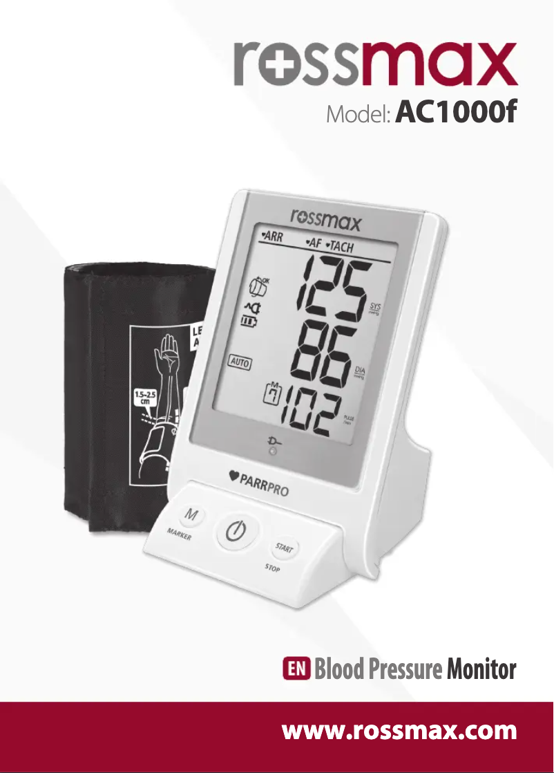 Page 1 of the manual User Manual Rossmax AC1000f