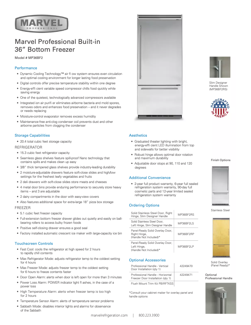 First page image of the manual for MP36BF2L