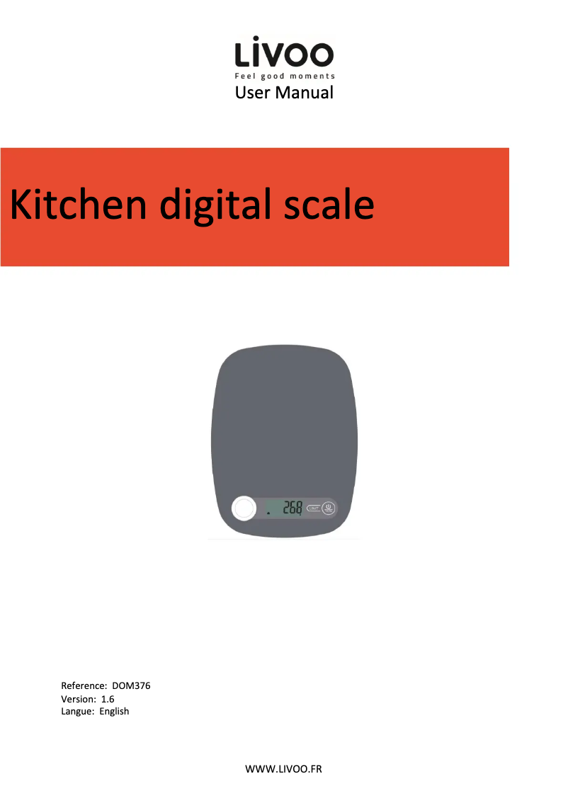 Page 1 of the manual User Manual Livoo DOM354