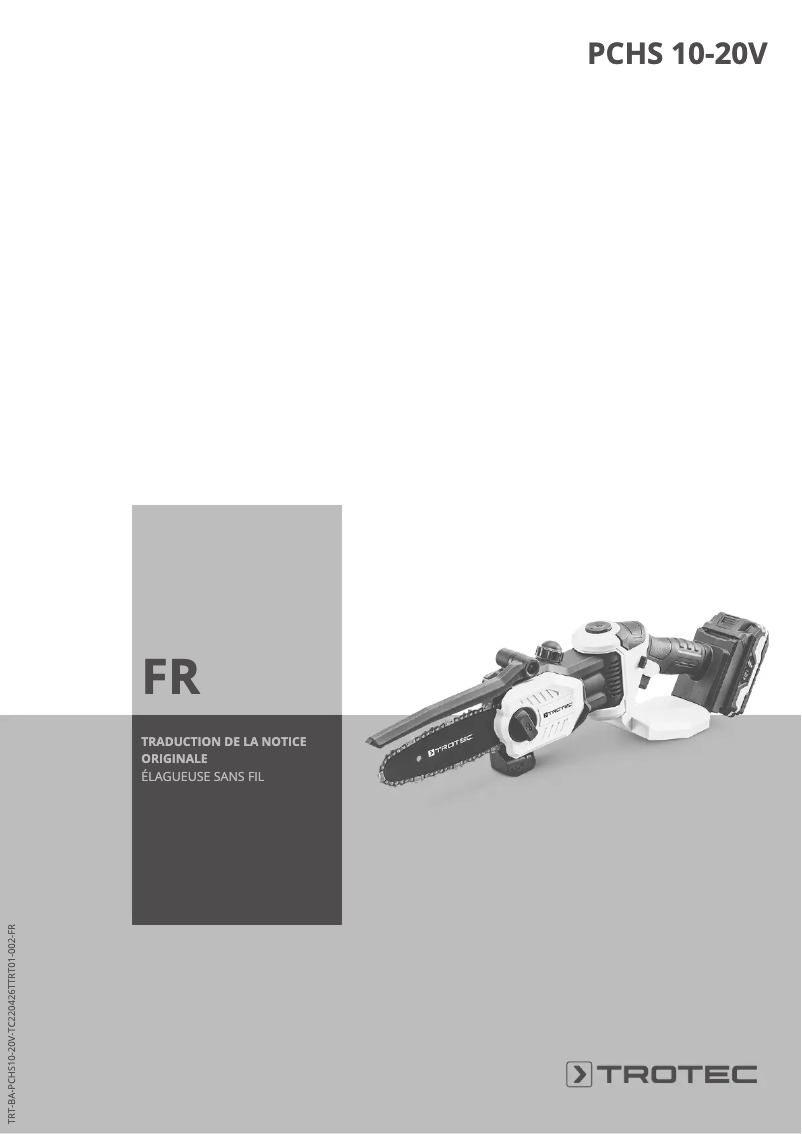 Page 1 of the manual User Manual Trotec PCHS 10-20V