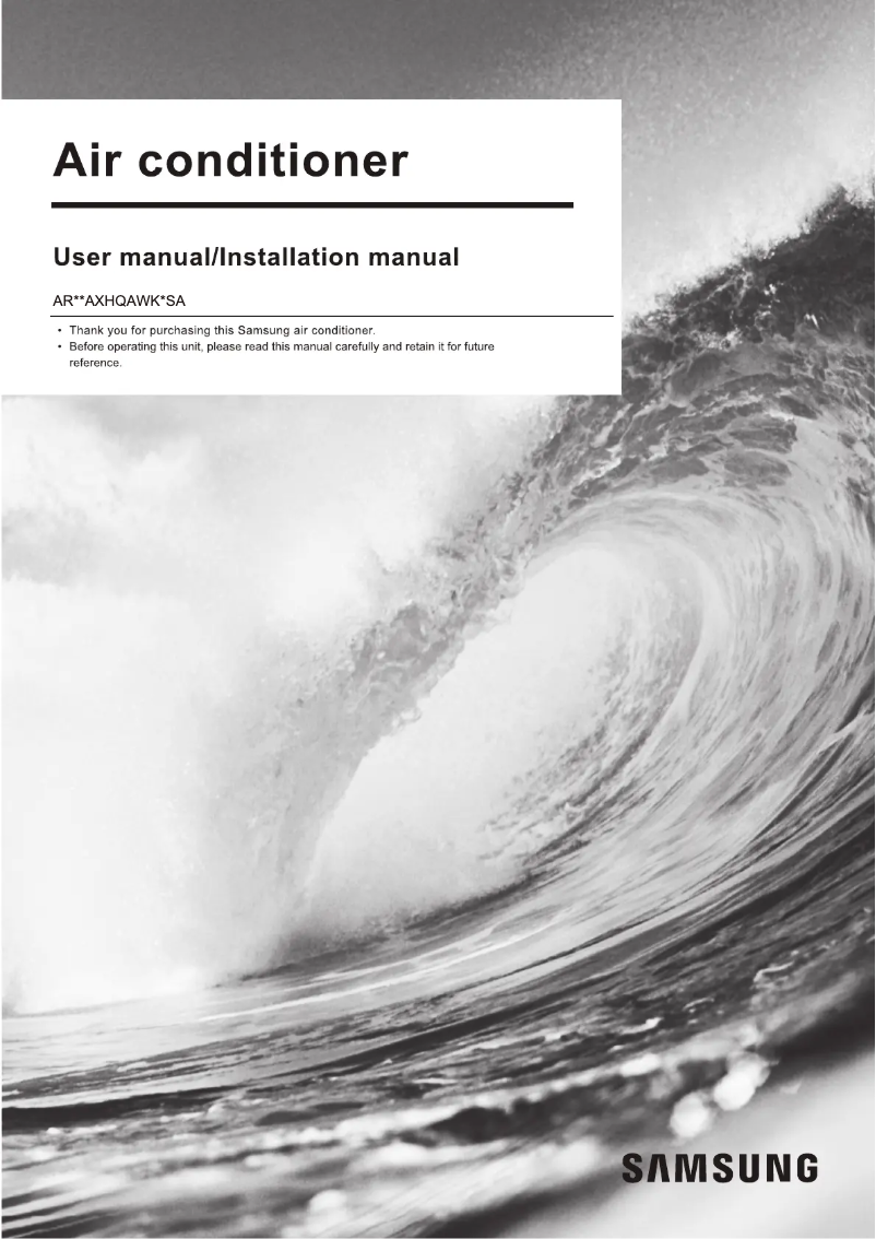 Page 1 of the manual User Manual Samsung AR12AXHQAWKNSA