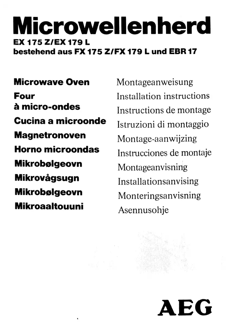 Page 1 of the manual User Manual AEG EX175Z