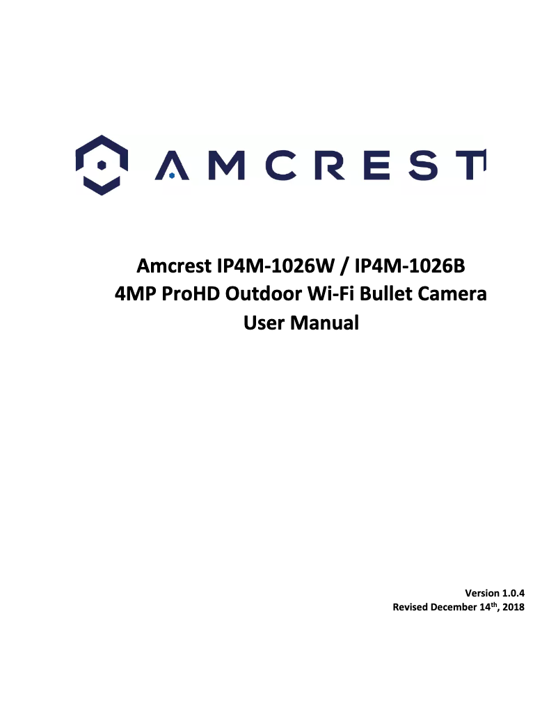 Page 1 of the manual User Manual Amcrest IP4M-1026B