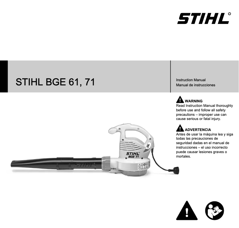 Page 1 of the manual User Manual Stihl BGE 61
