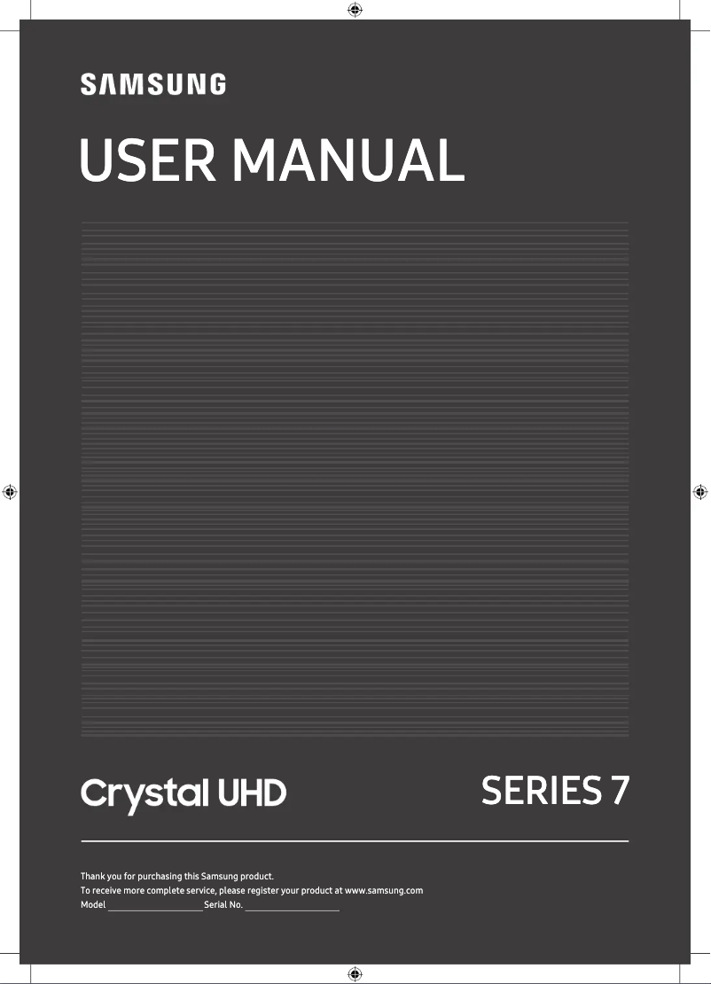 First page image of the manual for UA43TU7200K