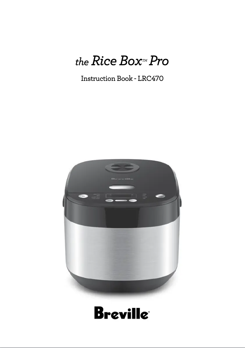 First page image of the manual for the Rice Box Pro LRC470