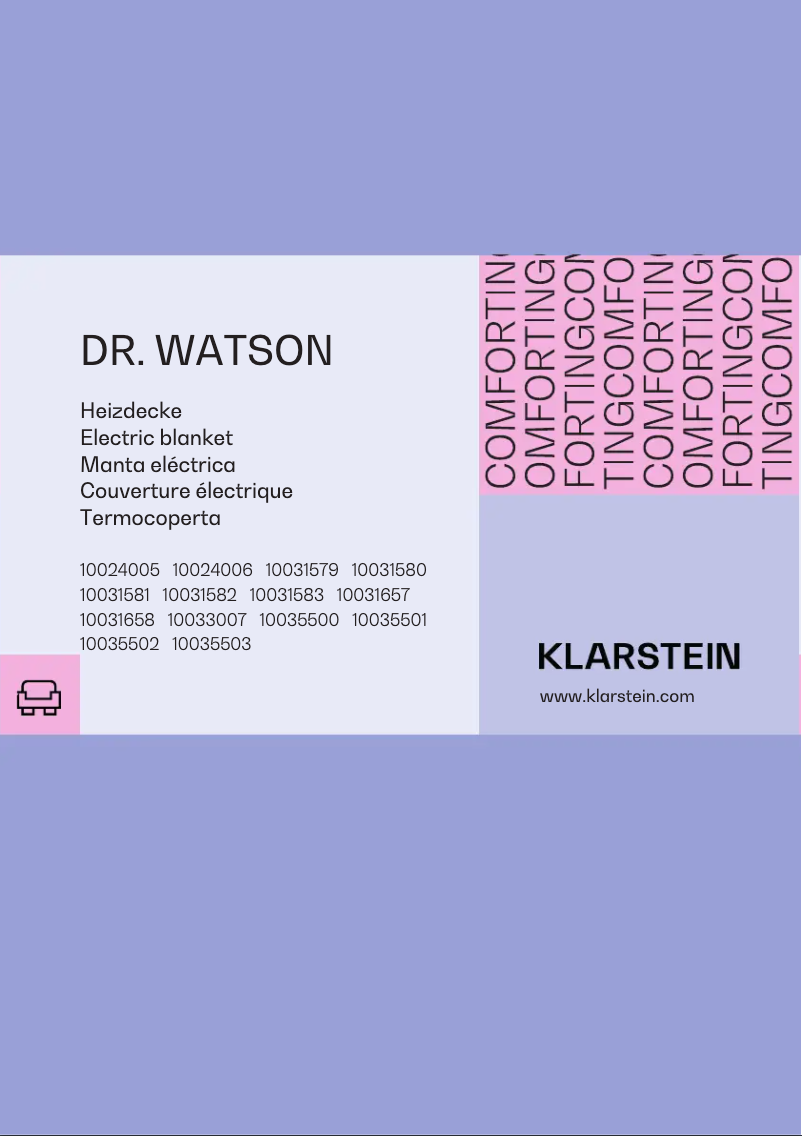 First page image of the manual for Dr. Watson XXL