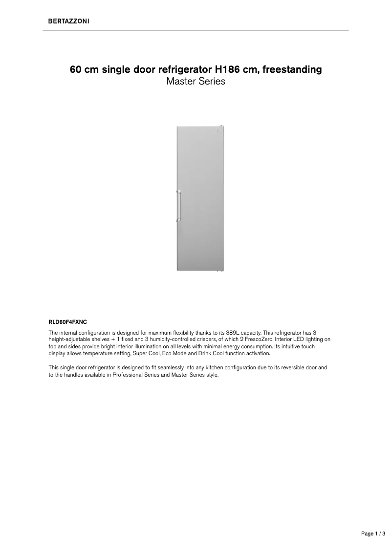 First page image of the manual for RLD60F4FXNC