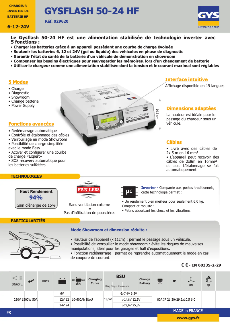 Image de la première page du manuel de l'appareil Gysflash 50.24 HF