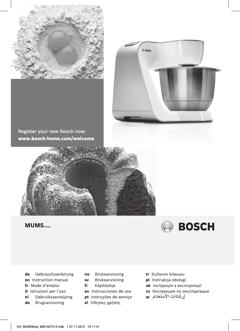 Page 1 of the manual User Manual Bosch MUM58920