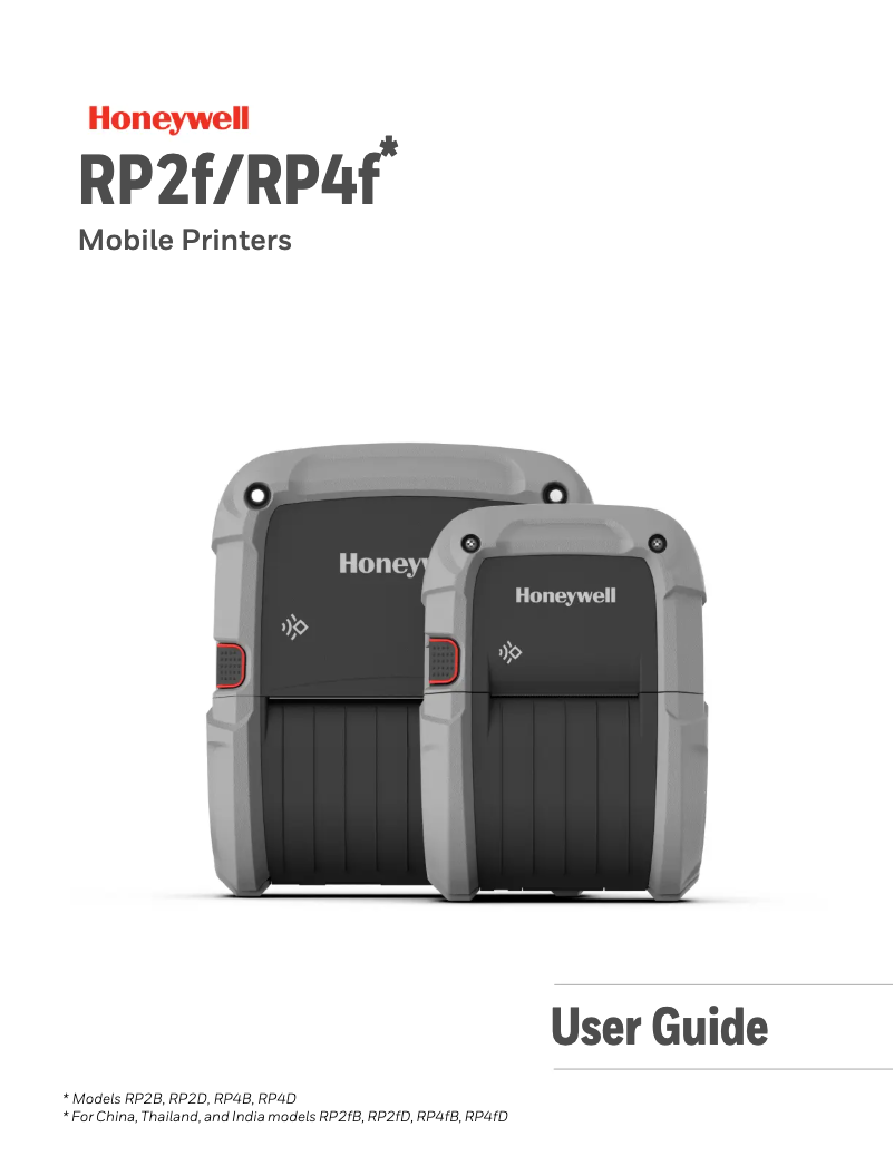 Page 1 of the manual User Manual Honeywell RP4f