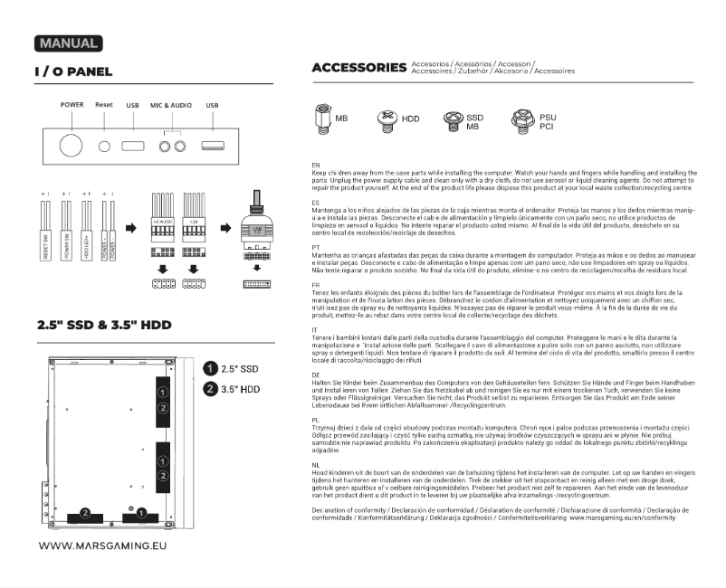 First page image of the manual for MC-CORE