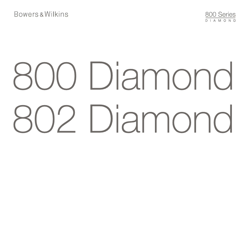 First page image of the manual for 802 Diamond