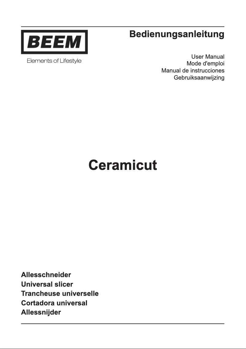 Image de la première page du manuel de l'appareil Ceramicut