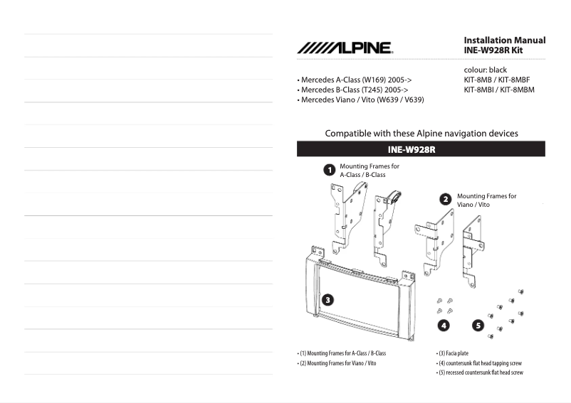 Page 1 of the manual User Manual Alpine KIT-8MBF