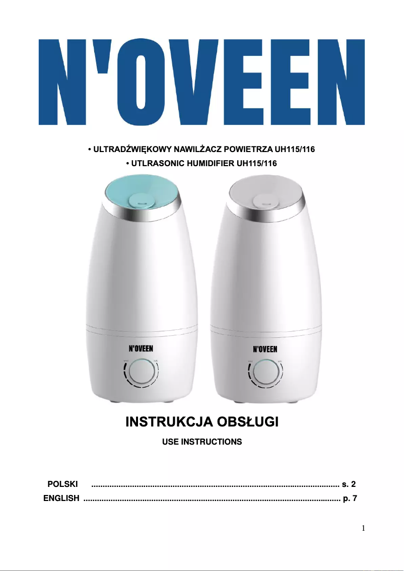 First page image of the manual for UH115