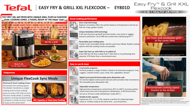 First page image of the manual for Easy Fry & Grill XXL EY801D