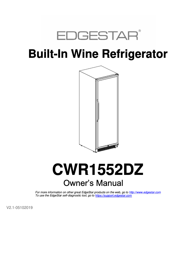 Page 1 of the manual User Manual EdgeStar CWR1552DZ