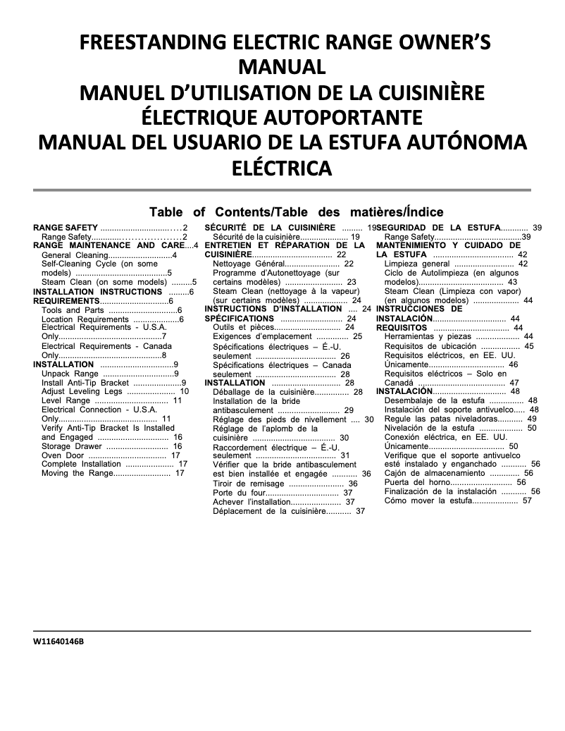 First page image of the manual for MFES6030RZ