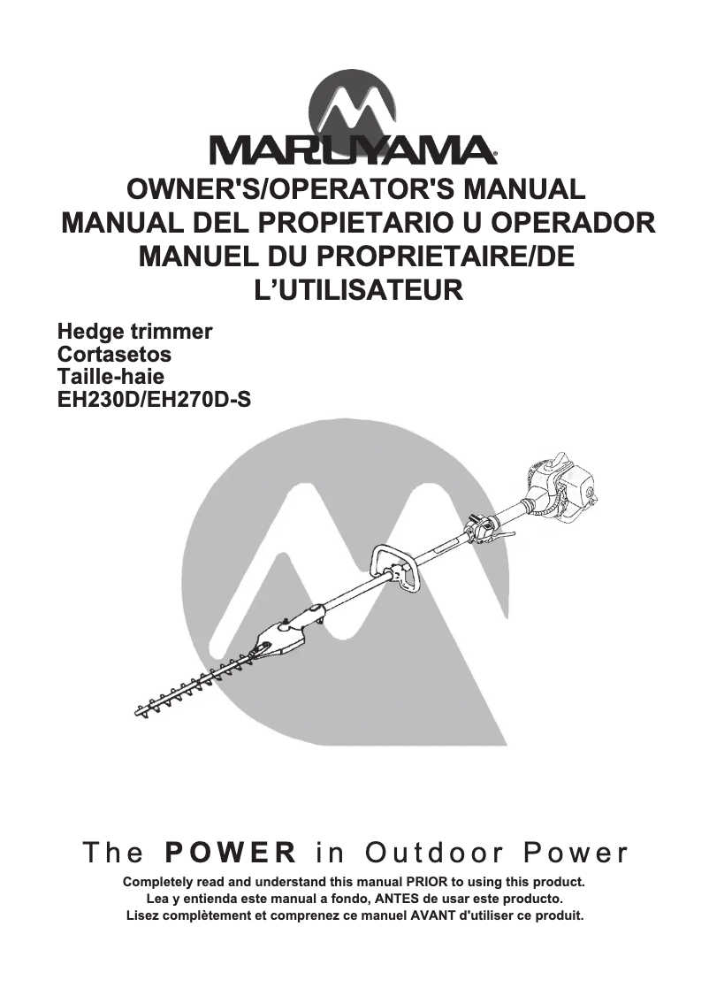 First page image of the manual for EH230D